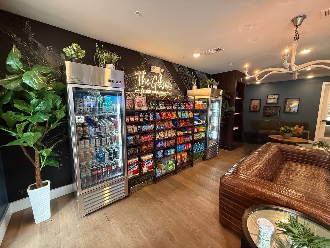 Lone Star Markets product selection including snacks,      
beverages, and essentials